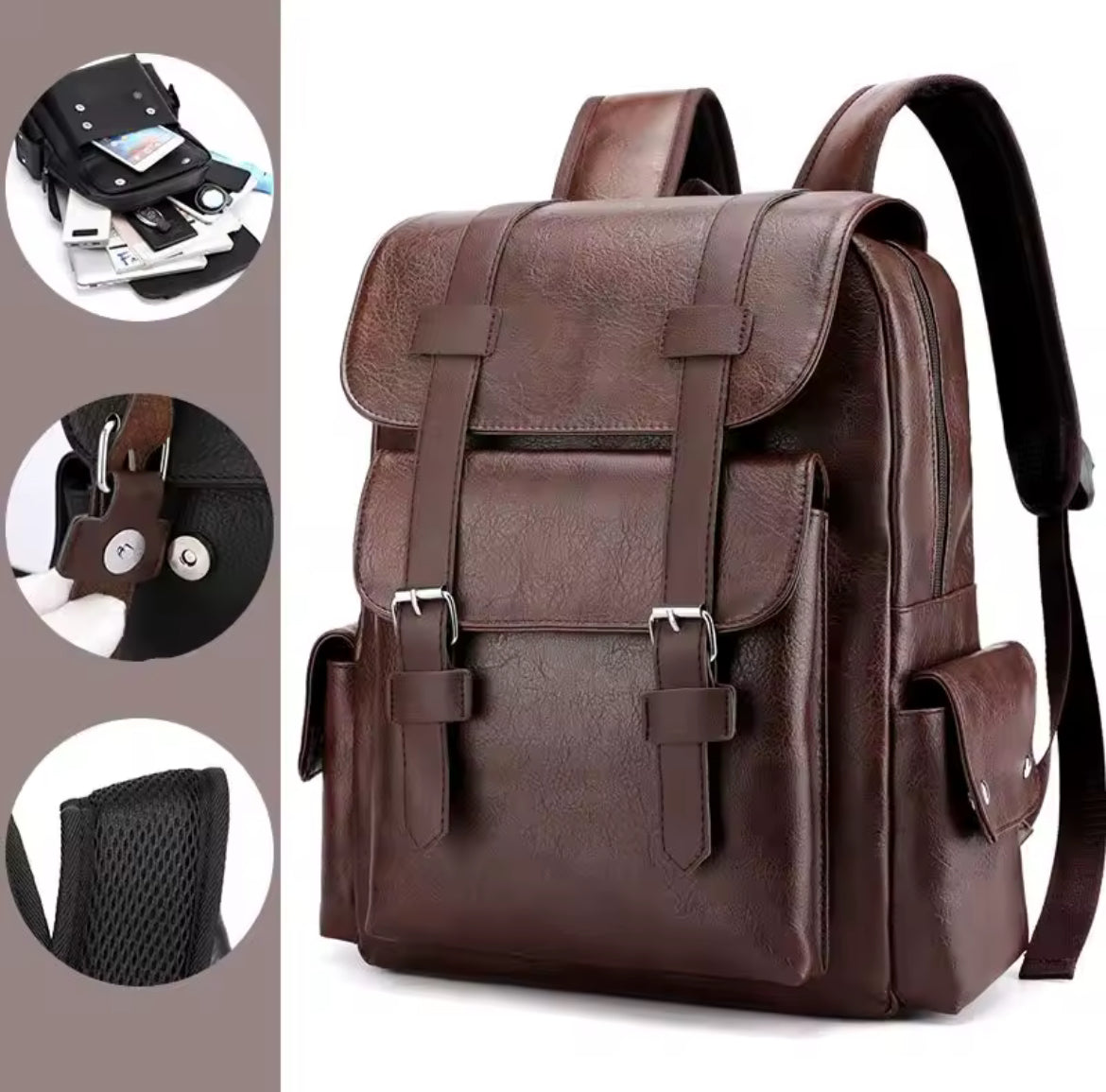 A. Nuevo Morral de cuero Gran - Mónaco ®️