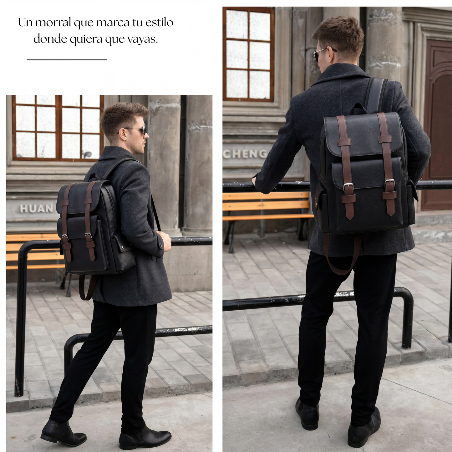 A. Nuevo Morral de cuero Gran - Mónaco ®️
